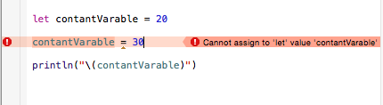 Error if you try to reassign a value to a constant in Swift